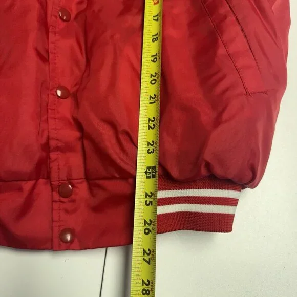 Vintage Cincinnati Reds Bomber Jacket Mens XL 24x26 Red Hartwell - Picture 8 of 8
